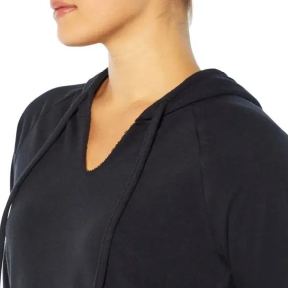 WILDFOX Sweat Halo Black Hoodie Pullover with Pink Stripes - Picture 4 of 9